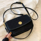 PU Leather Suede Twist-Lock Shoulder Bag
