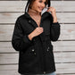 Drawstring Long Sleeve Hooded Jacket