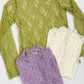 Floral print lace long sleeves top