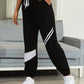 Drawstring Contrast Joggers with Pockets