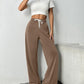 Drawstring Wide Leg Pants with Pockets
