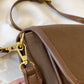 PU Leather Suede Twist-Lock Shoulder Bag